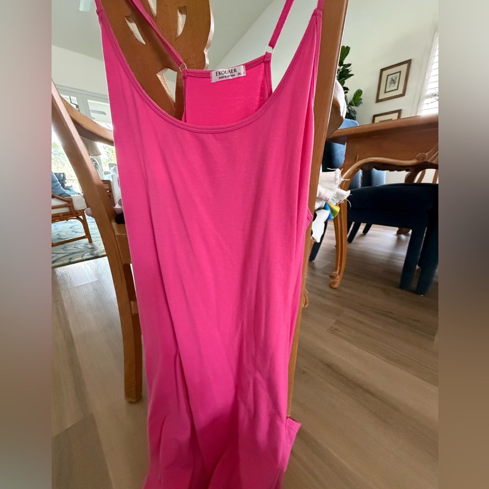 Bright Pink Racerback Cover Up - Picture 2 of 3